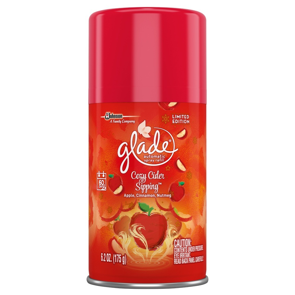 Glade Automatic Spray Refill Unisex 6.2oz Red Cozy Cider Sipping Apple Nutmeg